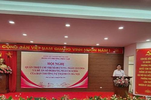 Đảng ủy phường Phúc Lợi quán triệt Chỉ thị và Đề án mới của Thành ủy, siết kỷ cương, nâng cao hiệu lực lãnh đạo từ cơ sở