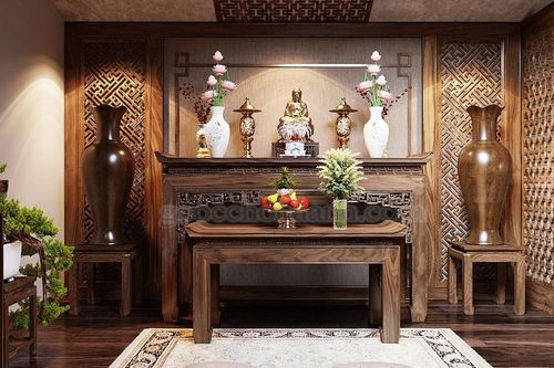 Cách bố trí nơi thờ ở phòng khách vừa đảm bảo thẩm mỹ lại trang nghiêm, giữ tài lộc cho gia chủ