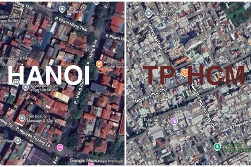 Vì sao khi nhìn trên Google Maps, mái nhà ở Hà Nội 'đỏ rực', còn TP.HCM lại có màu trắng?