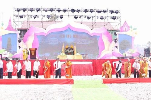 Khởi công xây dựng Chính điện Khu điện thờ các Anh hùng liệt sĩ Lào-Việt Nam