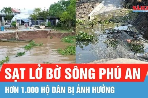 Đồng Tháp: Sạt lở bờ sông Phú An, hơn 1.000 hộ dân đi lại khó khăn