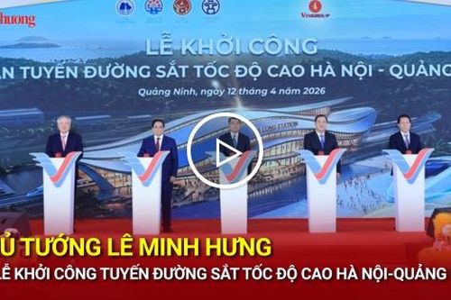 Thủ tướng Lê Minh Hưng dự lễ khởi công tuyến đường sắt tốc độ cao Hà Nội - Quảng Ninh