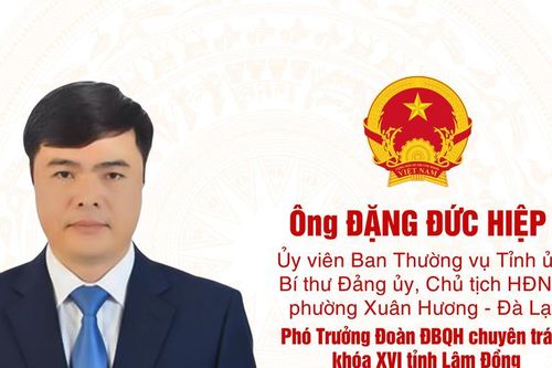 Ông Đặng Đức Hiệp làm Phó Trưởng Đoàn ĐBQH chuyên trách khóa XVI tỉnh Lâm Đồng