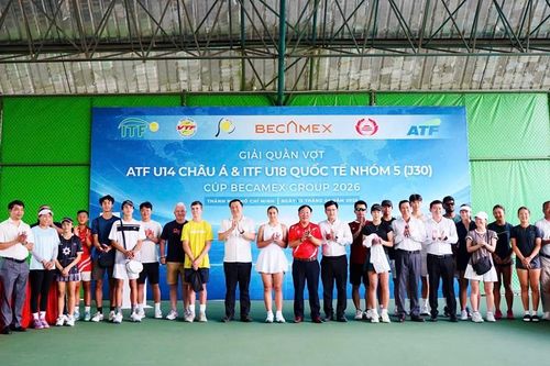 Hơn 100 tay vợt tranh tài tại Giải quần vợt ITF U18 - J30 Cúp Becamex Group 2026