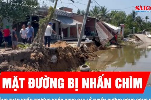 Đồng Tháp khẩn trương khắc phục sạt lở tuyến đường Đông sông Phú An