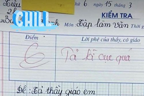 Bài văn tả thầy giáo đạt 6 điểm, viết gì mà giáo viên phải phê 'kỳ cục quá'?