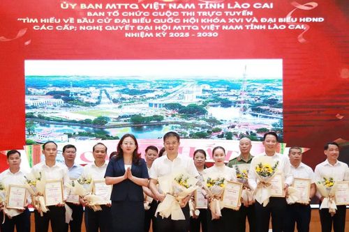 Tổng kết, trao giải Cuộc thi trực tuyến tìm hiểu về bầu cử và Nghị quyết Đại hội MTTQ Việt Nam tỉnh Lào Cai nhiệm kỳ 2025 - 2030