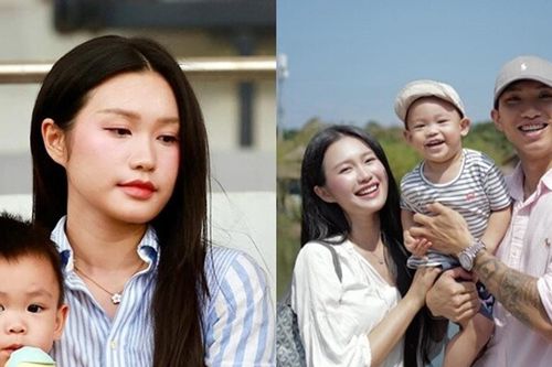 Doãn Hải My cùng con trai xuất hiện trên khán đài cổ vũ Đoàn Văn Hậu