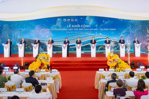 Toàn cảnh Lễ khởi công tuyến đường sắt cao tốc Hà Nội - Quảng Ninh