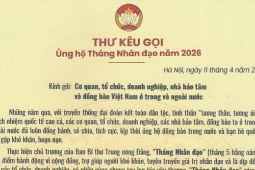 Lan tỏa yêu thương, chung tay vì cộng đồng trong 'Tháng Nhân đạo 2026'