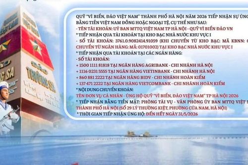 Hà Nội phát động ủng hộ Quỹ 'Vì biển, đảo Việt Nam' năm 2026