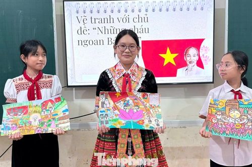 Thiếu nhi Nghệ An thể hiện tình cảm kính yêu, lòng biết ơn sâu sắc với Bác Hồ qua tranh vẽ