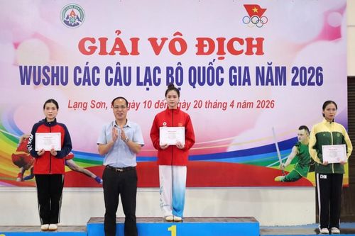 Lạng Sơn có huy chương vàng đầu tiên tại Giải vô địch Wushu các câu lạc bộ quốc gia năm 2026
