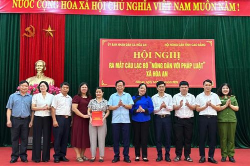 Hòa An ra mắt Câu lạc bộ 'Nông dân với pháp luật'
