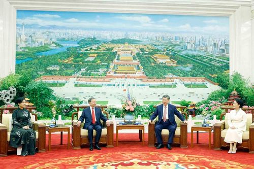 Tổng Bí thư, Chủ tịch nước Tô Lâm và Phu nhân cùng Tổng Bí thư, Chủ tịch nước Tập Cận Bình và Phu nhân dự tiệc trà