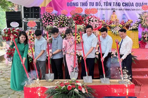 Lễ động thổ tu bổ, tôn tạo chùa Quán Thế Âm xã Tân Quang