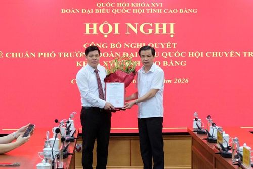 Ông Dương Mạc Kiên được phê chuẩn giữ chức Phó Trưởng Đoàn đại biểu Quốc hội chuyên trách tỉnh Cao Bằng
