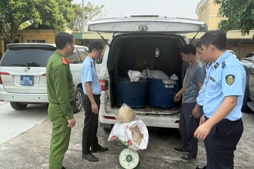 Gần nửa tấn bì lợn, mỡ lợn ôi thiu được phát hiện trong xe ô tô