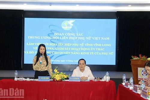 Đoàn công tác Trung ương Hội Liên hiệp phụ nữ Việt Nam làm việc tại Vĩnh Long