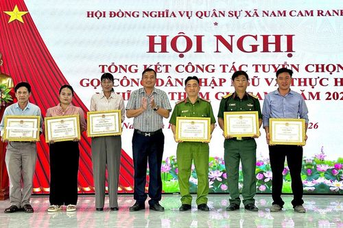 Xã Nam Cam Ranh tổng kết công tác tuyển chọn, gọi công dân nhập ngũ năm 2026