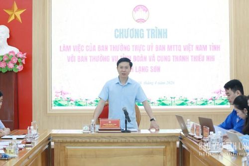 Ban Thường trực Ủy ban MTTQ Việt Nam tỉnh làm việc với Ban Thường vụ Tỉnh đoàn, Cung Thanh thiếu nhi