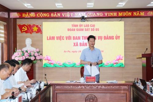 Đoàn giám sát số 05 của Tỉnh ủy làm việc với Ban Thường vụ Đảng ủy các xã Bản Hồ, Mường Bo, Tả Van