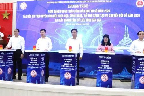 Đắk Lắk phát động phong trào 'Bình dân học vụ số' năm 2026 và ra mắt Trung tâm dữ liệu tỉnh