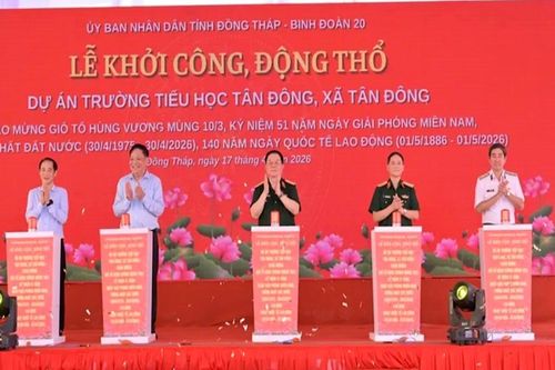 Khởi công Trường Tiểu học Tân Đông (Đồng Tháp), đáp ứng nhu cầu học tập cho gần 700 học sinh
