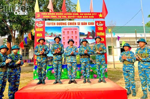 Tiểu đoàn Huấn luyện chiến sĩ mới, Sư đoàn 377 tổ chức kiểm tra bắn đạn thật cho chiến sĩ mới