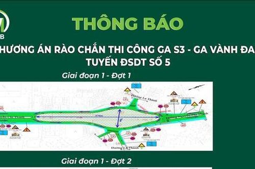 Rào chắn một phần đường Văn Cao, Nguyễn Chí Thanh để thi công đường sắt đô thị