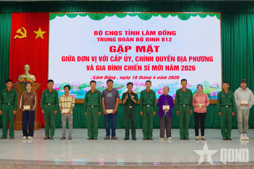 Trung đoàn 812 gặp mặt gia đình chiến sĩ mới năm 2026