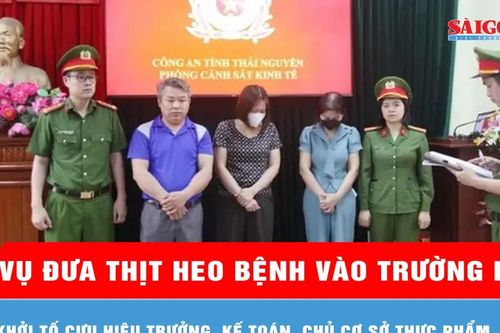 Vụ đưa thịt heo bệnh vào trường học: Khởi tố cựu hiệu trưởng, kế toán, chủ cơ sở thực phẩm