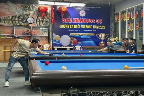 Hơn 40 cơ thủ tranh tài Giải billiards carom 3 băng phường Ba Ngòi mở rộng năm 2026