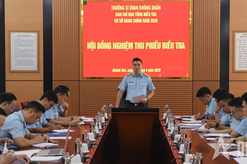 Trường Sĩ quan Không quân nghiệm thu phiếu điều tra cơ sở hành chính năm 2026