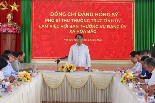Phó Bí thư Thường trực Tỉnh ủy Lâm Đồng Đặng Hồng Sỹ làm việc với xã Hòa Bắc