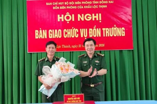 Trung tá Nguyễn Duy Quảng được bổ nhiệm giữ chức Đồn trưởng Đồn Biên phòng cửa khẩu Lộc Thịnh