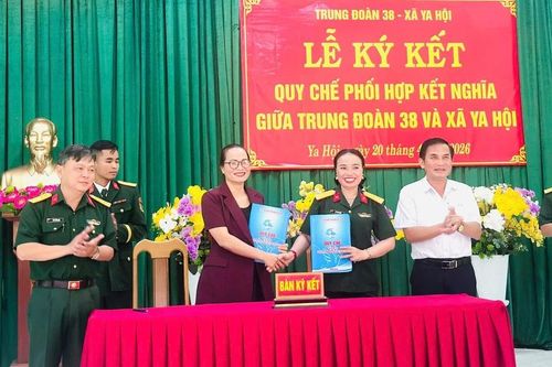 Trung đoàn 38 và xã Ya Hội ký kết quy chế phối hợp kết nghĩa