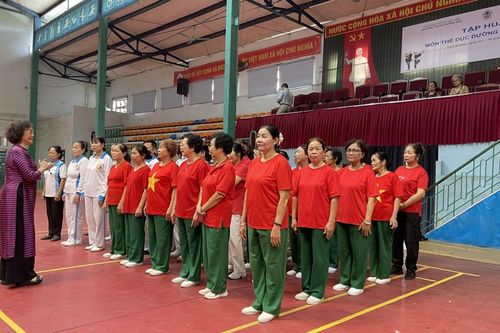 50 học viên tham gia tập huấn Thể dục dưỡng sinh năm 2026 khu vực miền Bắc tại tỉnh