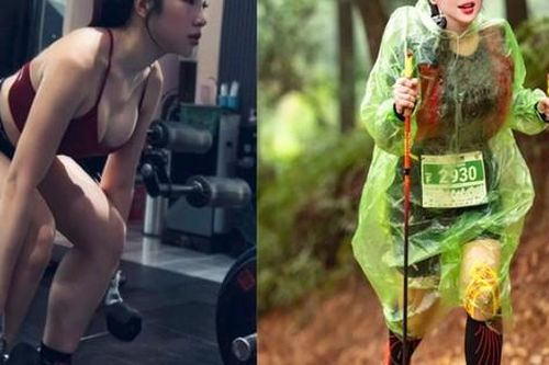 Hot girl chạy bộ Loan Barbie nhiều lần ngã trên đường đua ở giải đấu khắc nghiệt