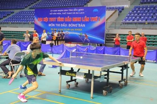Khai mạc Giải Bóng bàn trong chương trình Đại hội Thể dục thể thao tỉnh lần thứ I