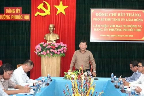 Phó Bí thư Tỉnh ủy Lâm Đồng Bùi Thắng làm việc với phường Phước Hội