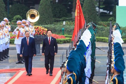 Tổng Bí thư, Chủ tịch nước Tô Lâm chủ trì lễ đón Tổng thống Hàn Quốc Lee Jae Myung