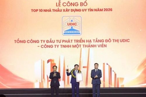 UDIC được vinh danh trong top 10 nhà thầu xây dựng uy tín năm 2026