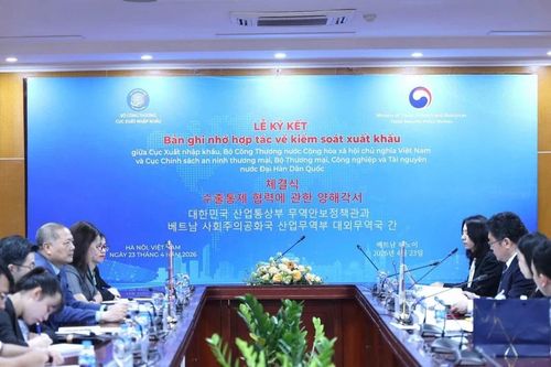 Việt Nam-Hàn Quốc ký kết Bản ghi nhớ hợp tác về kiểm soát xuất khẩu