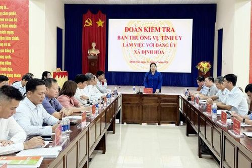Đoàn kiểm tra của Ban Thường vụ Tỉnh ủy An Giang làm việc với xã Định Hòa