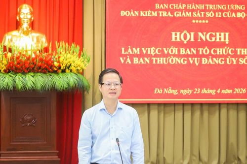 Đoàn kiểm tra, giám sát số 12 của Bộ Chính trị làm việc với Ban Tổ chức Thành ủy, Sở Nội vụ thành phố Đà Nẵng