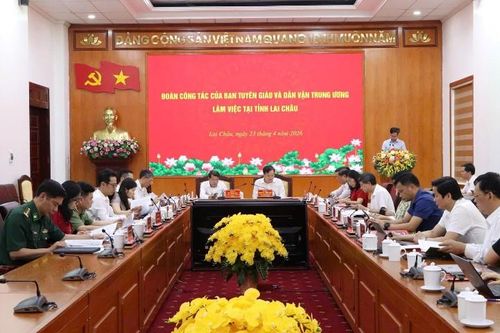 Đoàn công tác Ban Tuyên giáo và Dân vận Trung ương làm việc với tỉnh Lai Châu