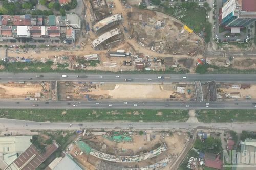 [Ảnh] Nút giao Vành đai 3,5-Đại lộ Thăng Long: Điểm nhấn hạ tầng phía tây Thủ đô