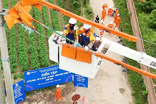 Công ty Điện lực Bắc Ninh diễn tập phòng, chống thiên tai, xử lý sự cố