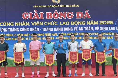 Trên 120 vận động viên tham gia Giải bóng đá công nhân, viên chức, lao động năm 2026